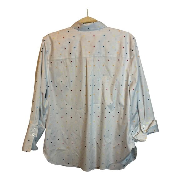 Chico's Blouse Women's Size XL Polka Dots Stripes Office Chicos 3 - Picture 2 of 4